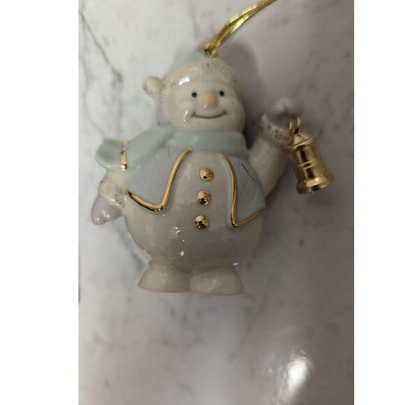 Lenox porcelain collectable snowman Christmas ornament marked with box - Picture 6 of 9